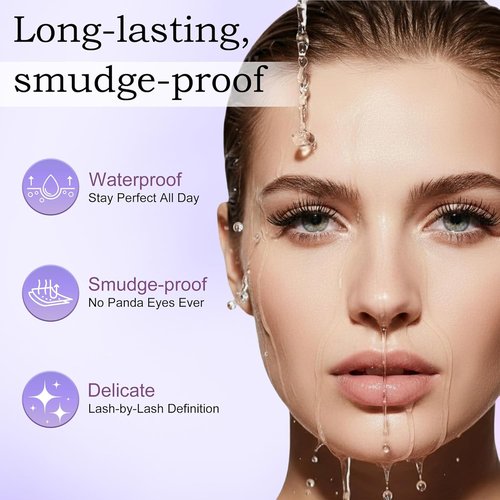 Iron Wand Mascara - 5D Curling Waterproof Mascara with Washable Metal Wand | Long-Lasting, Clump-Free Black Volume