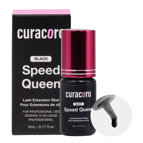 Curacoro Professional Eyelashes Glue - Extra Strong Adhesive for Salon Use, Bold Black, 0.5-1 Sec Drying Time, 0.17 fl.oz / 5ml - for Trained Lash Technicians Only