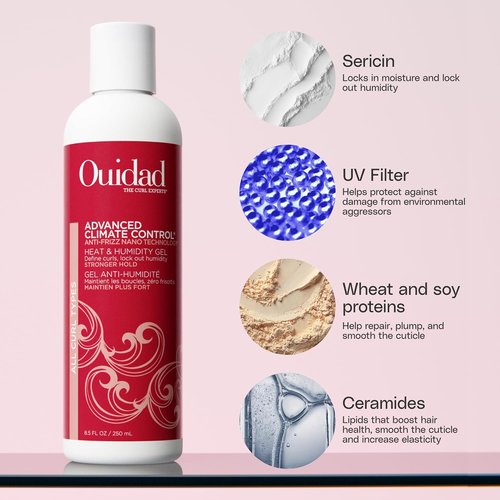 Ouidad Advanced Climate Control Gel - Stronger Hold for Curly Hair | Crunch-Free, Frizz-Fighting, Moisture Locking, Sulfate & Silicone-Free
