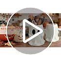 Halloween Ghost Ceramic Utensil Holder - Spooky Kitchen Decor, Halloween Ghost Variation