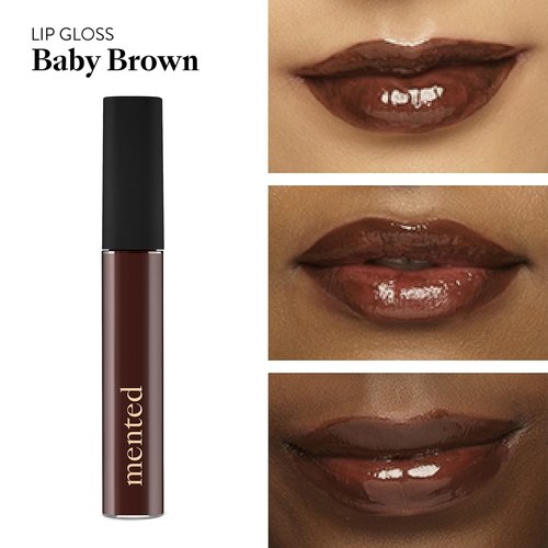 Mented Cosmetics Lip Gloss - Long-Lasting Tinted Lip Balm & Moisturizing Lipstick Topper | Baby Brown, Vegan & Cruelty-Free