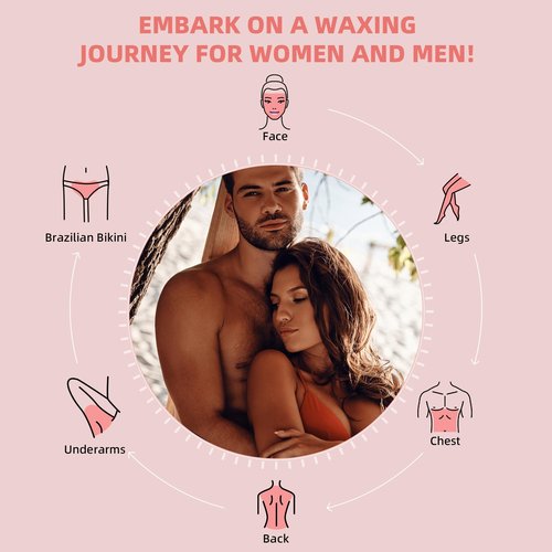 GIRLEARLE Hard Wax Beads for Hair Removal, 2.5lb, Rose Oil Infused, Brazilian Bikini Wax for Women Men, Sensitive Skin, Full Body Legs Face Underarms Waxing Beads