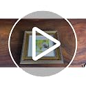 8x8 Photo Frame with Black Velvet Back Panel - Antique Gold Mat 5x5 Variation