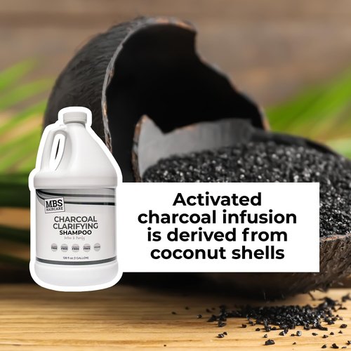 MBS Haircare Professional Charcoal Clarifying Shampoo, 1 Gallon – Sulfate-Free, Paraben-Free, Vegan – Color Safe Deep Cleansing Formula