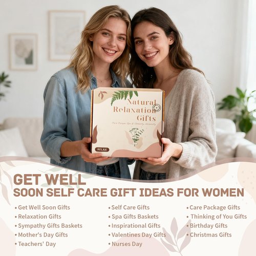 Get Well Soon Gifts Baskets for Women - Self Care Spa Care Package w/Blanket, Thinking of You Inspirational Gift, Relaxation Valentine's Day Birthday Gifts for Mom Wife Her Coworker Firends