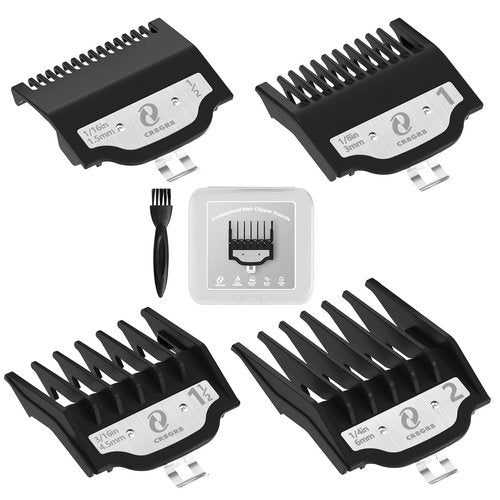CR8GR8 Clipper Guards Set, Compatible with Wahl Hair Clippers, Guard Number: #1/2, #1, #1 1/2, #2 (Length: 1/16", 1/8", 3/16", 1/4")