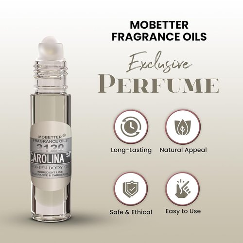 MOBETTER Fragrance Oils | 2120 Carolina Street Women's Perfume Body Oil - Floral Woody Musk, Travel Size, Long Lasting