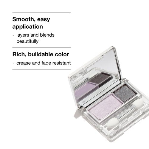 Clinique All About Shadow Duo Eye Shadow Makeup | Safe For Sensitive Eyes | Buildable + Long-Wearing Color | Smooth, Easy Application, Twilight Mauve/Brandied, 0.05 Ounce