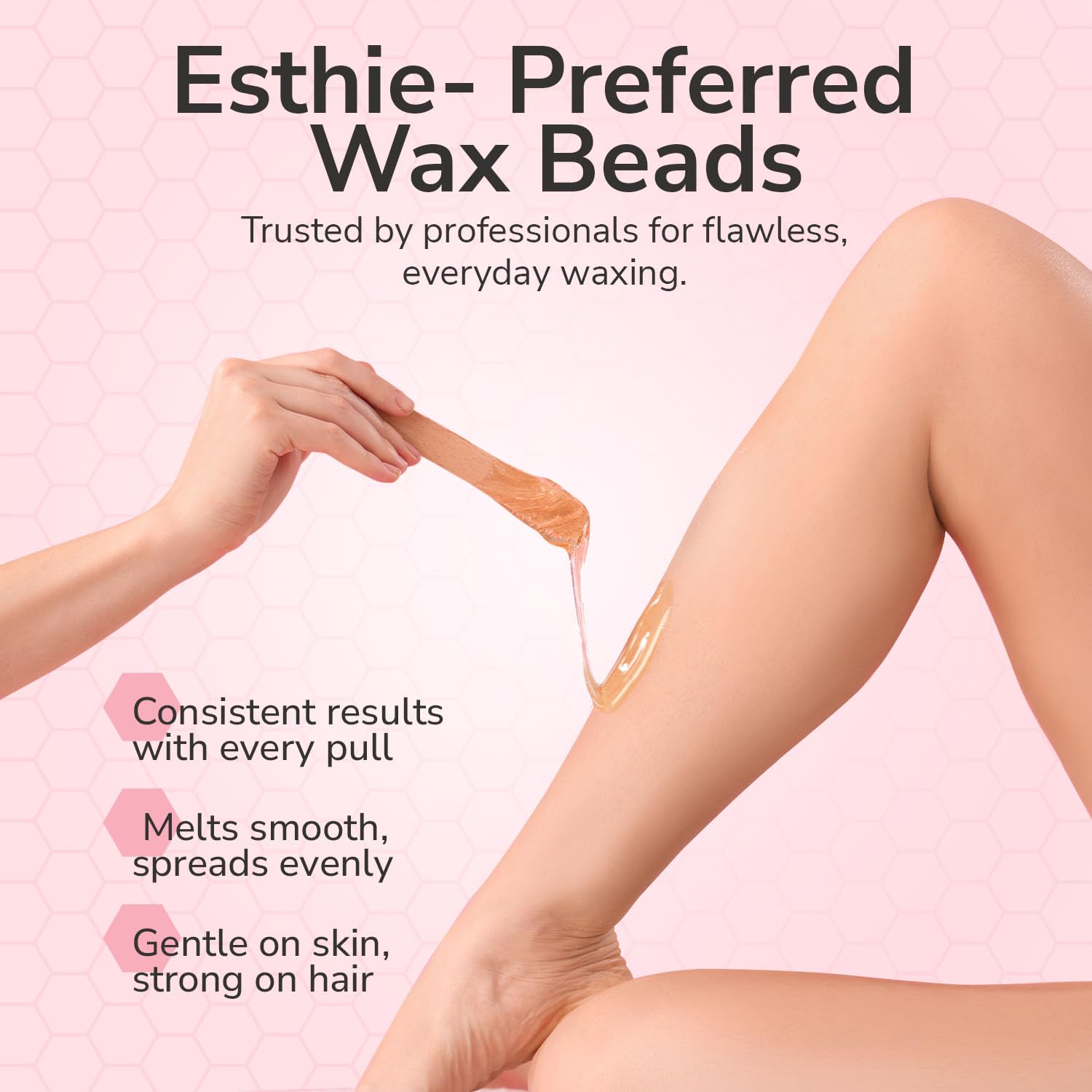 WAXXED Honeyed Hard Wax Beads 2.2LB – Fast Melt Low Temp Wax for Hair Removal – Golden Gel Wax Beads with Smooth Application & Clean Removal – Gentle for Sensitive Skin – Professional Salon & Home Use