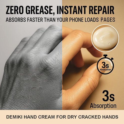 DEMIKI Shea Butter Hand Cream for Dry Cracked Hands,Japanese Skin Care Hand Lotion with Shea Butter, Coconut Oil, Hand Cream for Women,Travel Essentials,Travel Size 2pcs/50gx2/1.7fl.ozx2