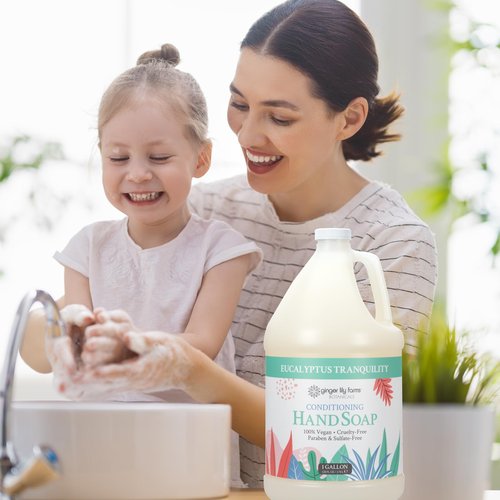 Ginger Lily Farms Botanicals Conditioning Liquid Hand Soap Refill, Eucalyptus Tranquility, 100% Vegan & Cruelty-Free, 1 Gallon (Pack of 4)