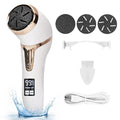 Nicebirdie Electric Callus Remover for Feet with Vacuum, Premium Portable Pedicure Tools Rechargeable Waterproof 2 Speed Foot File Scrubber Callus Remover Tool Foot Care kit （White）