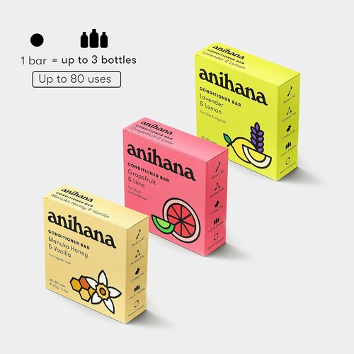 ANIHANA Manuka Honey Conditioner Bar - Paraben-Free Solid Hair Conditioner for Natural Shine, 2.1 oz