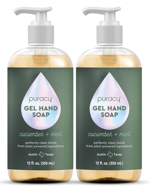 Puracy Organic Hand Soap - Moisturizing Natural Gel for Soft Skin | Cucumber & Mint 2-Pack (12 fl. oz)
