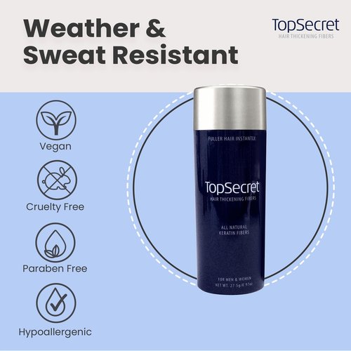 Top Secret Hair Thickening Building Fibers Refills - Undetectable & Natural Hair Filler - for Men & Women - Instantly Fill In Fine Thinning Hair - Weather & Sweat Resistant (Auburn, Large)