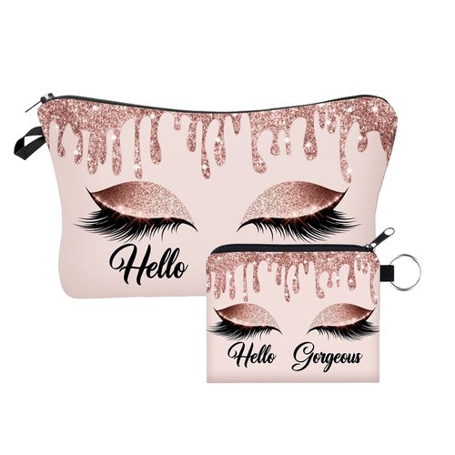 Makeup Bag for Purse Cosmetic Bags for Women Inspirational Gift for Womens Small Funny Cosmetics Pouch Bohu Travel Bag Cases for Toiletries Accessories Organizer (53911+22139)