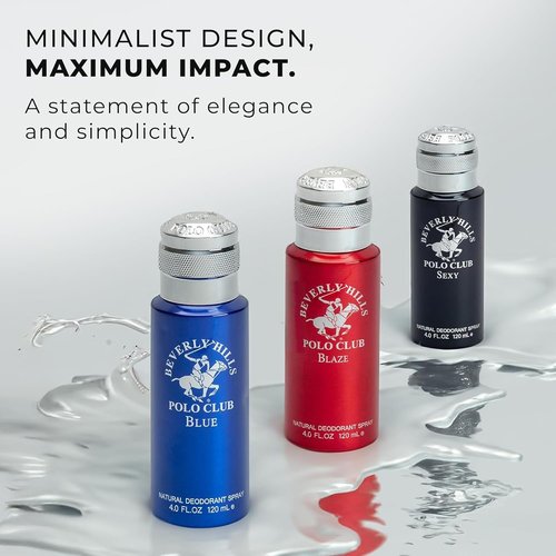 Beverly Hills Polo Club - Men's Natural Whole Body Deodorant Spray - Fresh Luxury Cologne Scent | 4oz