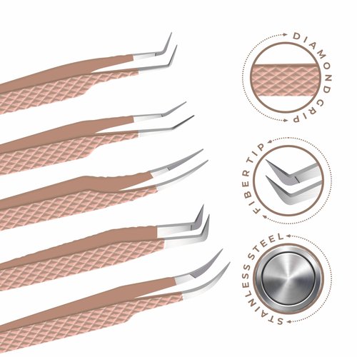 Fiber Tip Lash Tweezers For Eyelash Extension Tweezers Professional