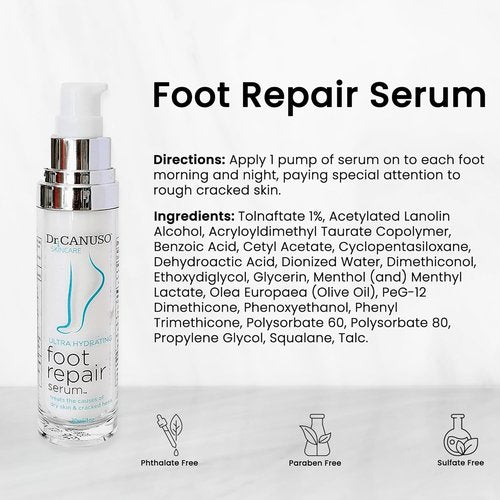 Dr. Canuso Foot Repair Serum - Medical Strength Treatment for Cracked Heels & Dry Skin | Fast Relief, Made in USA