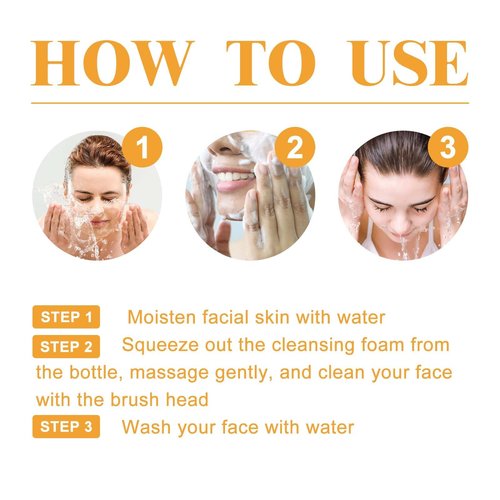 Axnzp 2 Pcs Turmeric Foaming Face Wash With Brush, Deep Cleansing Exfoliating Glow Wash Turmeric Facial Cleanser for Women All Skin. ﻿