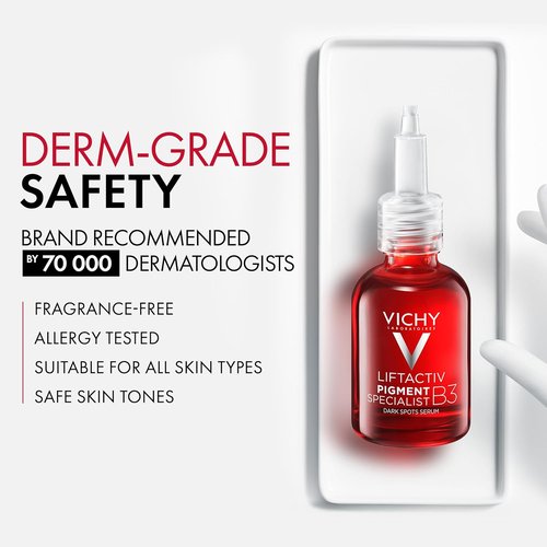 Vichy LiftActiv B3 Serum - 5% Niacinamide & Peptides for Dark Spot Fading | Alcohol-Free, 30ml