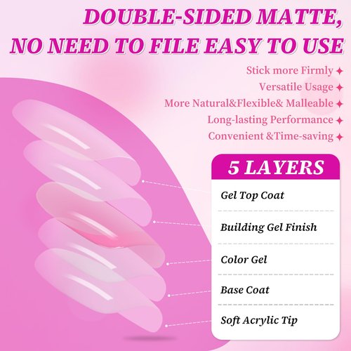 168pc Pink French Tip Press on Toenails Women Fake Toe Nails with Tabs, Nude Fake Toenails Press on Nails Toe Acrylic Nail Tips Short Square Glue Toenails Stick Artificial Toe Nails Press ons