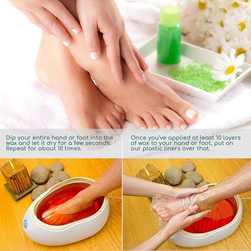 200 Counts Paraffin Wax Bath Liners for Hand & Foot, Niubow Plastic Hot Wax Therapy Bags Covers for Heated Mitts Treatment & Foot Therabath (100pcs Booties & Gloves)
