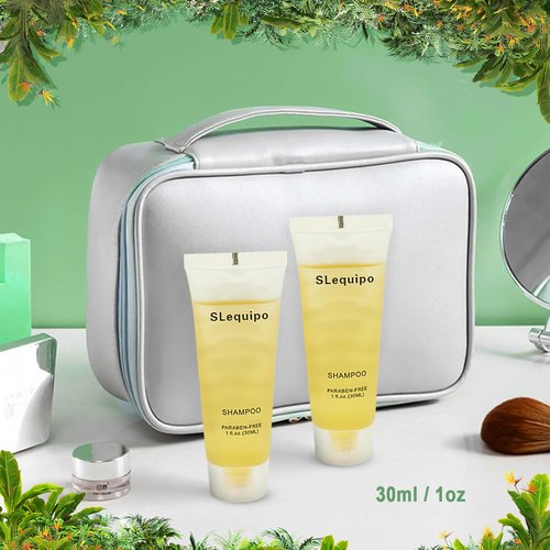 SLequipo 100 Pack Travel Size Refreshing Shampoo Amenities, 1fl oz Mini Shampoo Bottles
