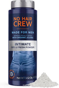 No Hair Crew | Intimate Dry & Fresh Body Powder for Men - Sweat Defense & Odor Control | 3.5 oz