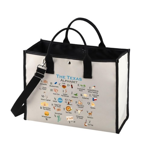 Texas Canvas Tote Bag Texas State Gift Texas Eco Tote Bag Reusable Bag Welcome Bag (TexasZhengTB)