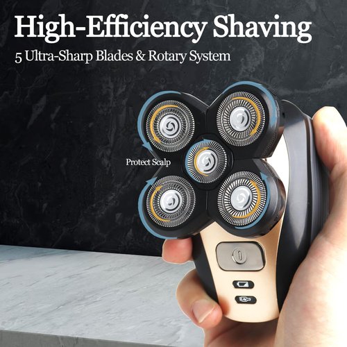 GORLENT 3-Pack Pro 5 Replacement Blade Refills for Freebirds Bald Head Shavers, Shaver Replacement Head for a Close and Smooth Shaving Experience