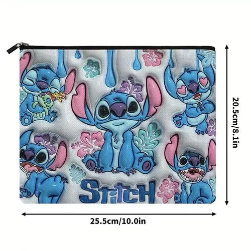Stitch Shell Cosmetic Bag, Makeup Bag with Zipper, Travel Toiletry Bag for Women