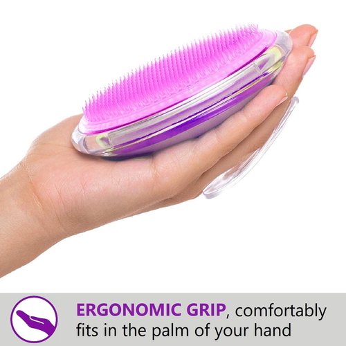 Dylonic 3pk Exfoliating Brush and Precision Tweezers for Ingrown Hair Treatment for Bikini Area, Razor Bumps Shaving Irritation - Silicone Scrubbers Gift Set, Body + Face Skin Exfoliator Brush