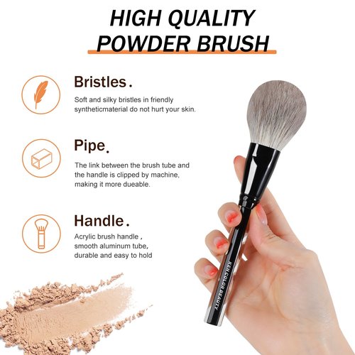 KENCOLOR Makeup Brush Set Professional with Case – Premium Natural Hair Bristles Make up Brushes & High-End Soft Synthetic, Acrylic Handle, Dense & Non-Absorbent, for Flawless Application