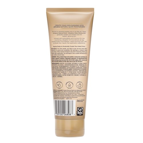 Jergens Natural Glow Self Tanner Body Lotion, Sunless Tanning, Fair to Medium Skin Tone, Daily Moisturizer with Coconut Oil, Vitamin E and Antioxidants, 7.5 Oz, Pack of 2