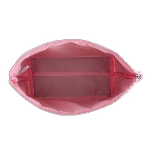 Juicy Couture Pink Makeup Bag Cosmetics Organizer Travel Essentials Top Zip Pouch Rhinestone Velour