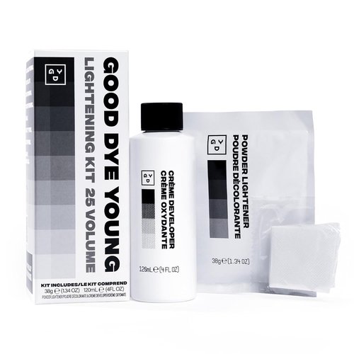 Good Dye Young Hair Lightener Kit - Vegan Dust-Free Powder & 25 Volume Developer - 4 oz. Moisturizing Bleach