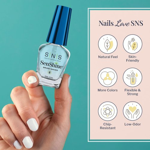 SNS Nail Polish Remover for Nail Dip Powder, SenShine Brush Saver Refill - Maintains Soft & Clean Brushes Between Applications-Travel Size Gel Nail Polish Remover for Hardened Brush Bristles - 2 FL OZ