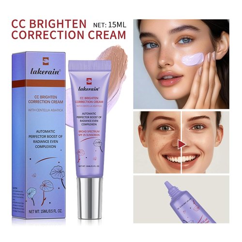 CC Brighten Correction Cream - Lightweight Hydration & Tone Adjustment with Centella Asiatica (Purple)
