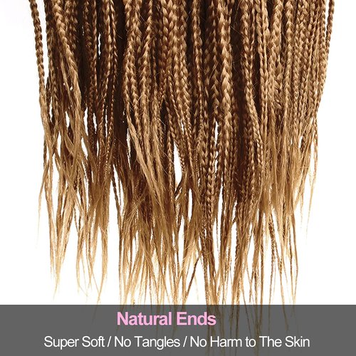 Unionbeauty 8Packs 30Inch Goddess Box Braids Crochet Hair Pre-looped Knotless Box Braids Medium Hair For Black Woman Crochet Braids Hair Synthetic Ombre Braiding Hair Extension 18Strands/Pack #53