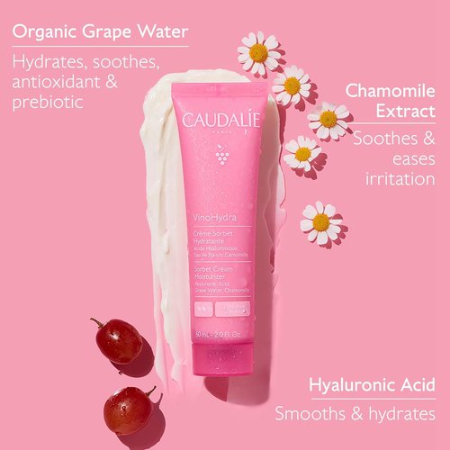Caudalie VinoHydra Sorbet Cream Moisturizer - Hydrating Formula with Hyaluronic Acid | 60 mL