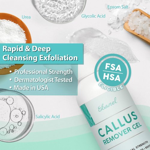 Ebanel Professional Callus Remover Set - Urea Cream 40% & Salicylic Acid 2% for Soft Feet | Exfoliator & Toenail Softener