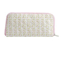 JOVAKIT Quilted Makeup Brush Holder Travel Cosmetic Bag for Women, Floral Coquette Cotton Makeup Brush Case Toiletry Zipper Make Up Pouch, Travel Storage Organizer Pouch (Pink Floral)