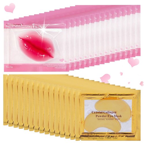 30 Pairs Lip Mask & Eye Mask, 24K Gold Crystal Gel Collagen Under Eye Patches, Lip Mask Skincare, Small Gifts, Bachelorette Party Favors, Valentines Day Gifts, Bulk Gifts, Galentines Day Party Favors