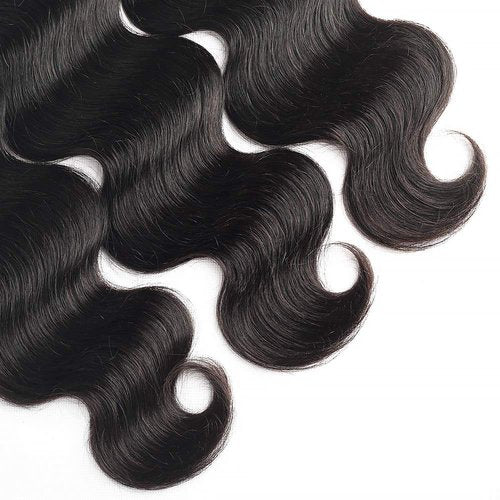 Body Wave Human Hair Bundles 18 20 22 Inch 1B Color Natural Black Bundles Human Hair 12A Unprocessed Native Virgin Hair 100/PC 3 Extensions Wet and Wavy Human Hair Extensions for Women