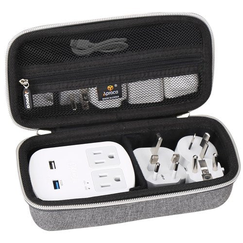 Aproca Case Compatible with Ceptics World Travel Adapter Kit, Portable Storage Bag for Accessories -Grey (Case Only)