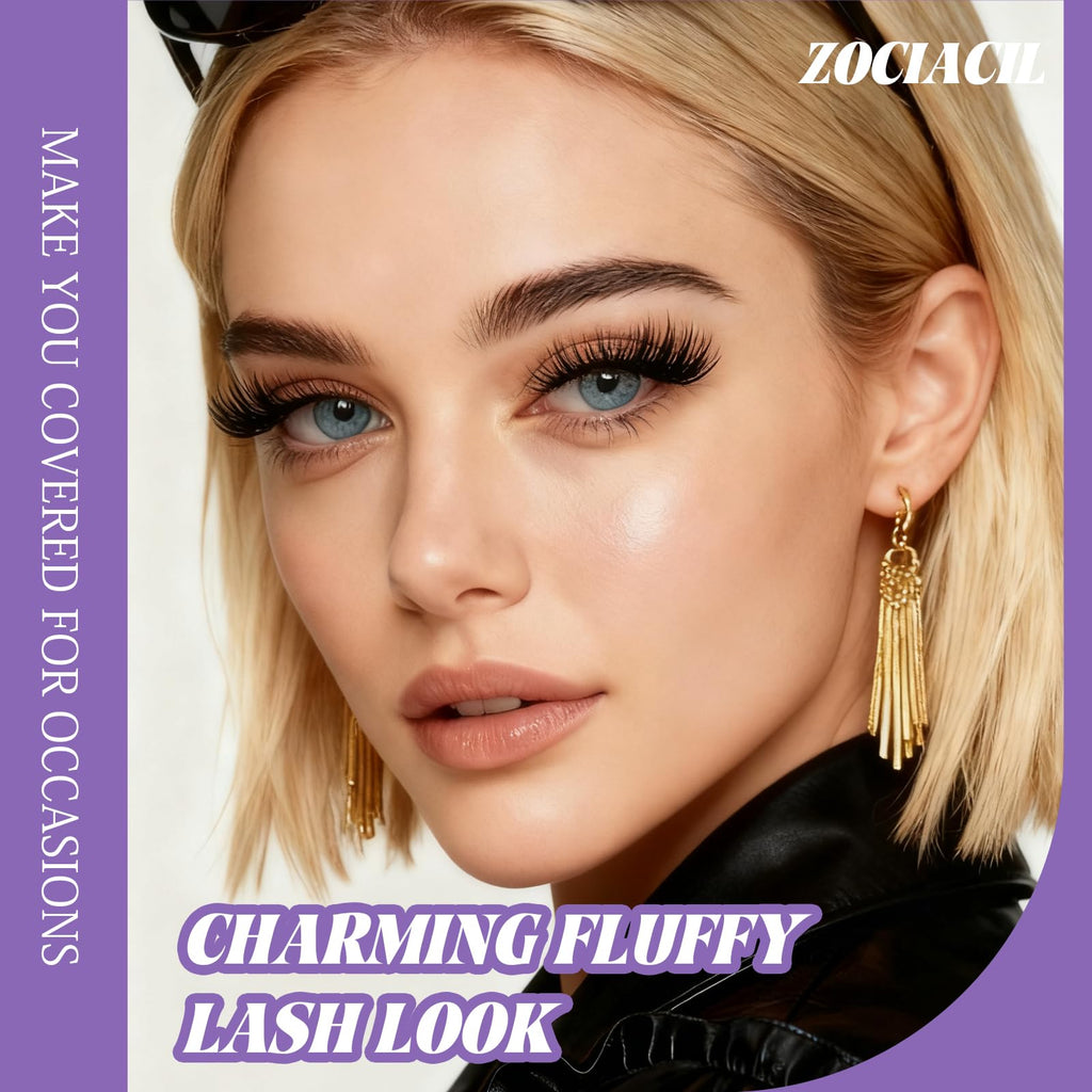 Zociacil 9-16mm 80D Fluffy Lashes Clusters 320pcs Wispy Natural Eyelash Cluster D Curl Extension 0.07D DIY Individual Lashes Cluster at Home for Beginners (80D)