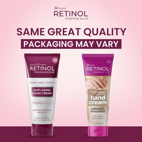 LIVAURA Retinol Anti-Aging Hand Cream - Nourishing Formula for Youthful Hands - Rich, Velvety Texture with Vitamin A