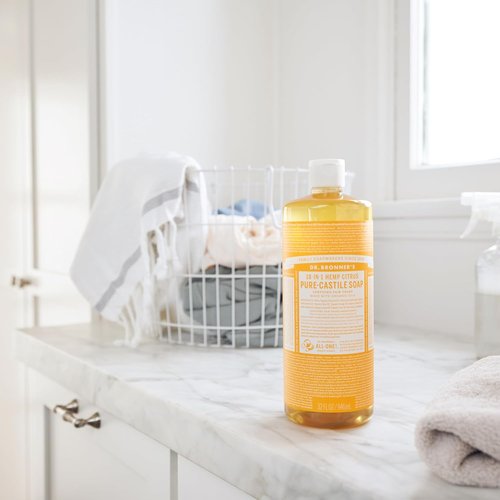 Dr. Bronner's Pure-Castile Liquid Soap - Citrus Scent, 32oz, 2-Pack | 18-in-1 Uses, Vegan & Organic