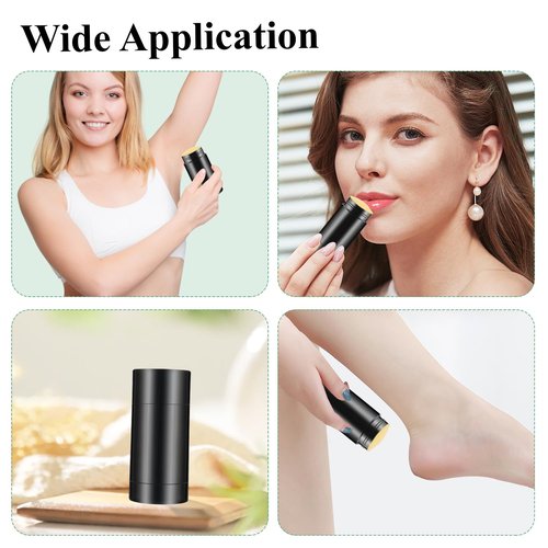 Mirrline 12 Pcs 30g/1oz Black Deodorant Containers Refillable Bottom Refilling Round Stick Plastic Twist Up Deodorant Bottles for DIY Chapstick Lip Balm Crayon